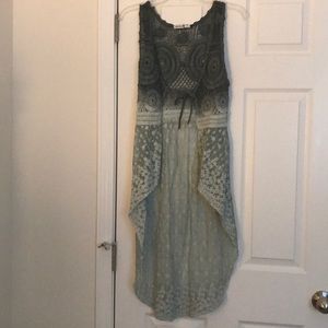 Blue Long Lace Vest